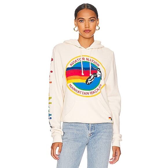 Aviator Nation Tops - Aviator Nation Aspen, CO AV Hoodie in Vintage White Size M